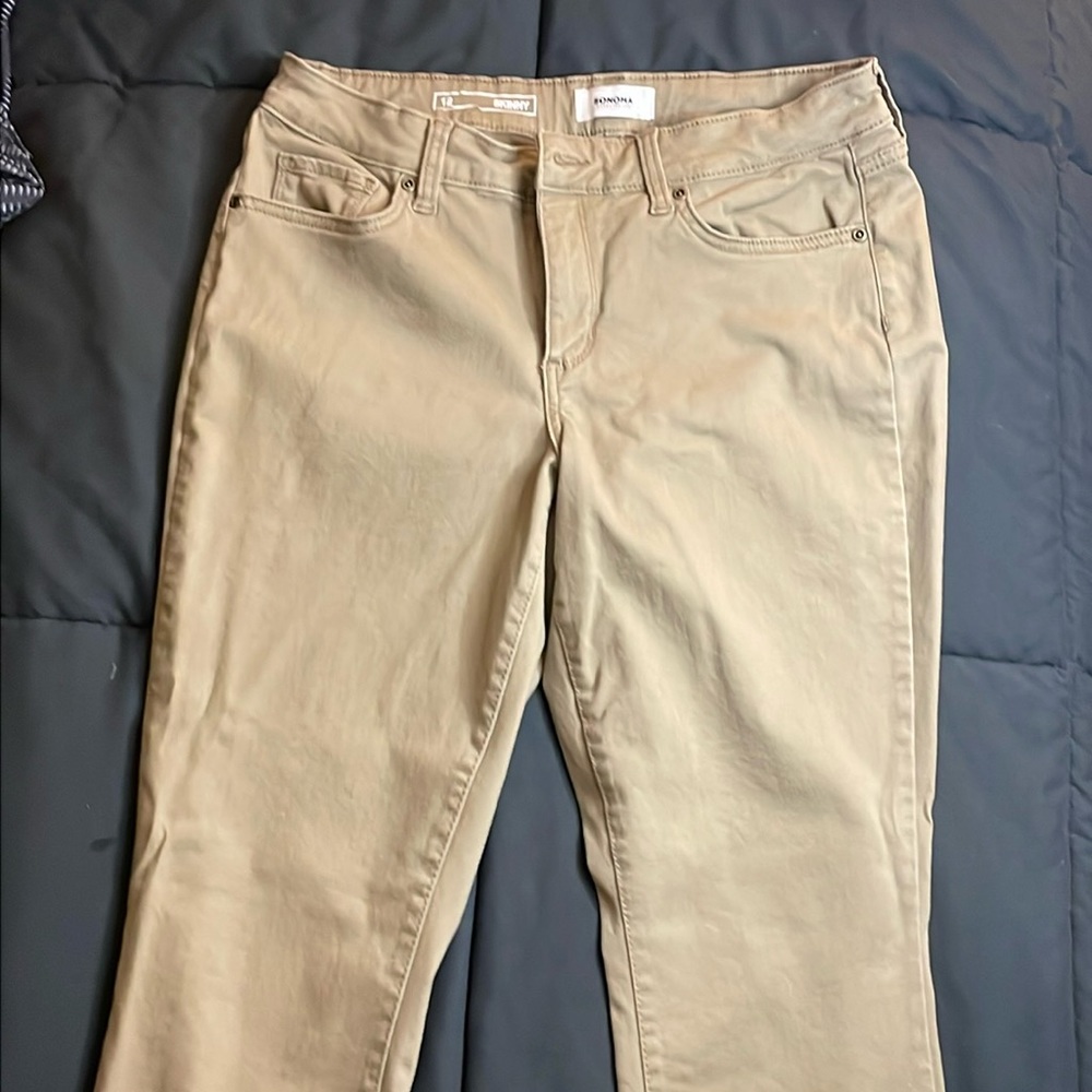 Khaki Sonoma stretch skinny jeans